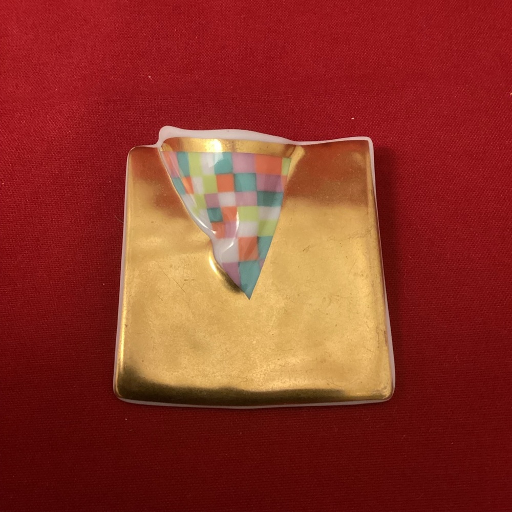 Vintage Brooch Porcelain Rosenthal Studio Line Johan Van Loon Modernist Pin